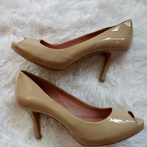 Vince Camuto Nude Open Toe Heels